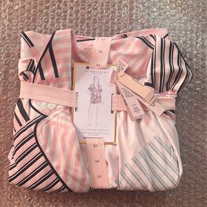 Victoria's Secret Pink and Black Striped Pajama Set